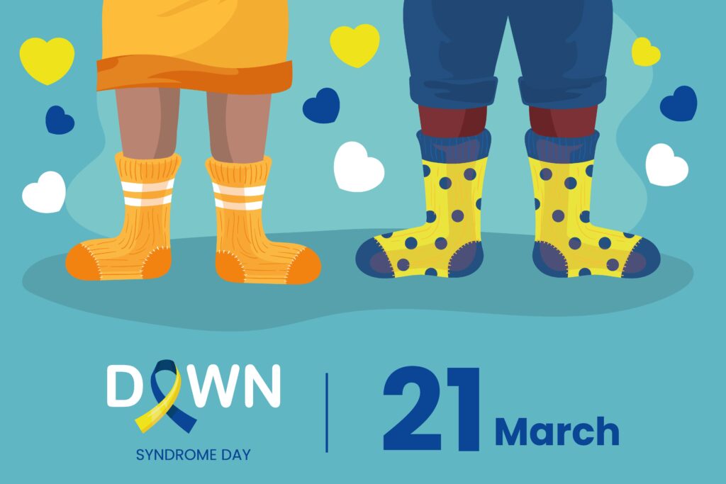 Down syndrome day design with socks